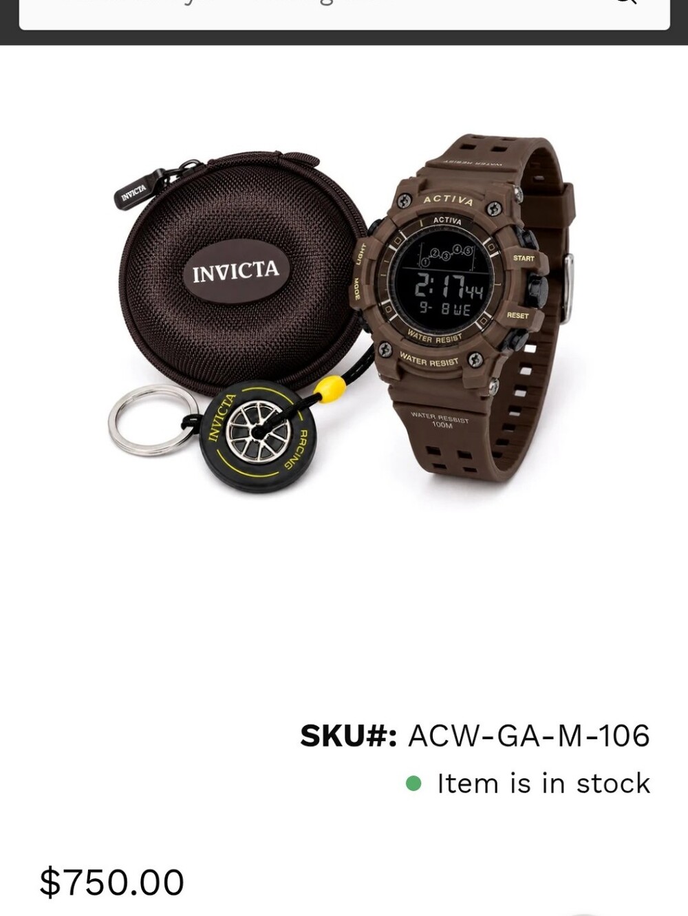 Invicta Activa Brown Digital Sport Watch with Case & Keyring